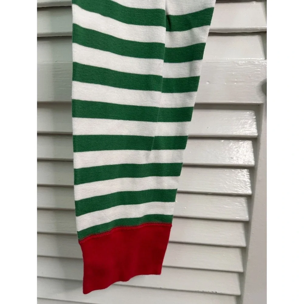 Hanna Andersson Adult Size L Green & White Striped Organic Cotton Pajama Set